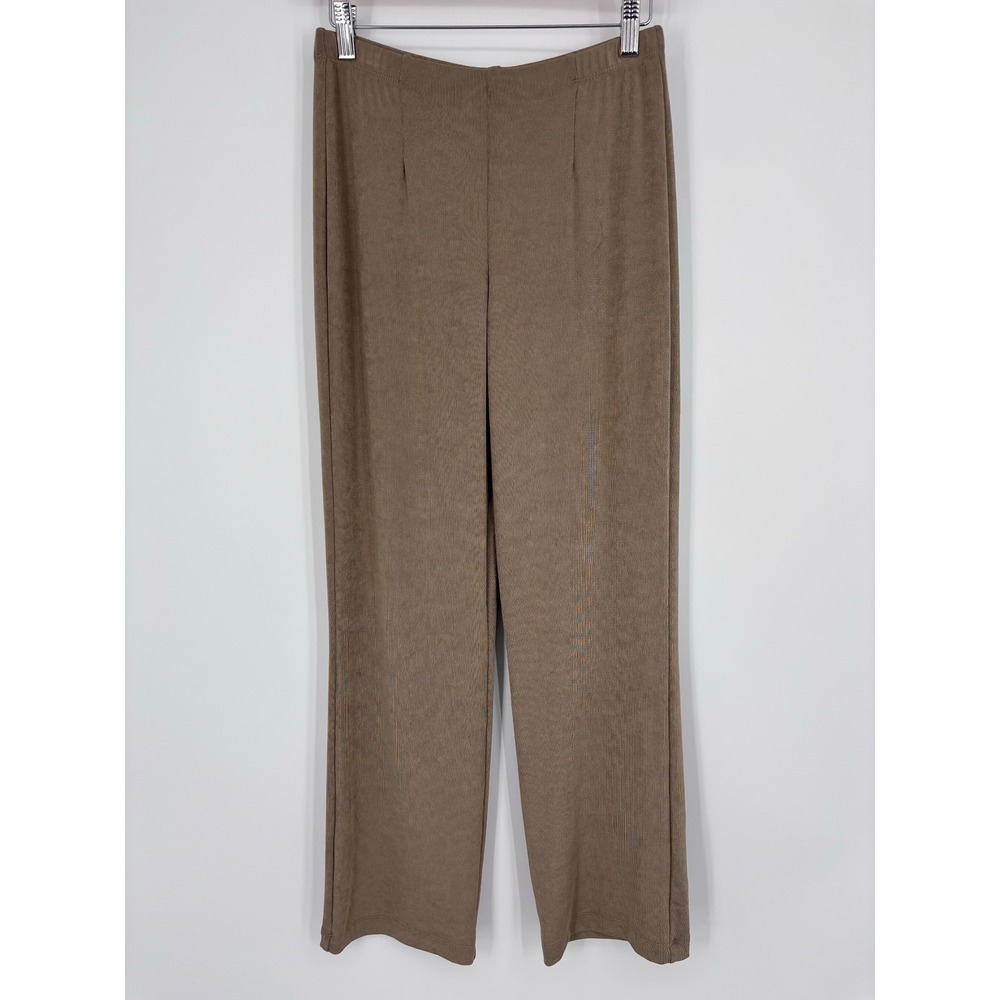 Chico's Travelers Collection Ribbed Pull On Pants Womens 0 XS Brown Taupe Travel